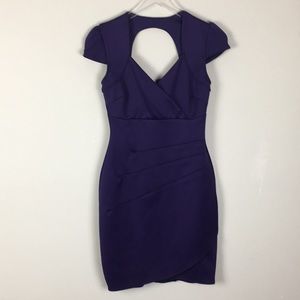 Guess Purple Keyhole Back Fitted Formal Dress Sz 2